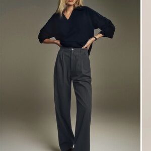 Reformation Charcoal Wide-Leg Pants